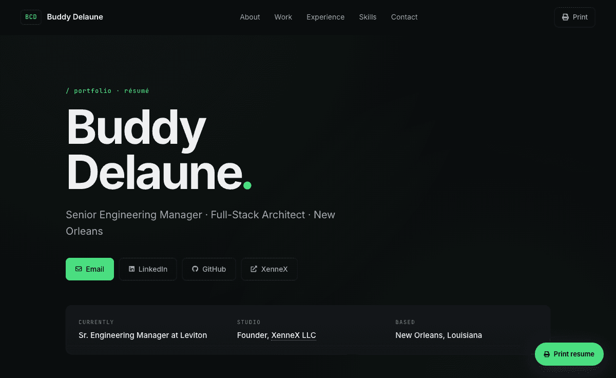 Screenshot of Buddy Delaune